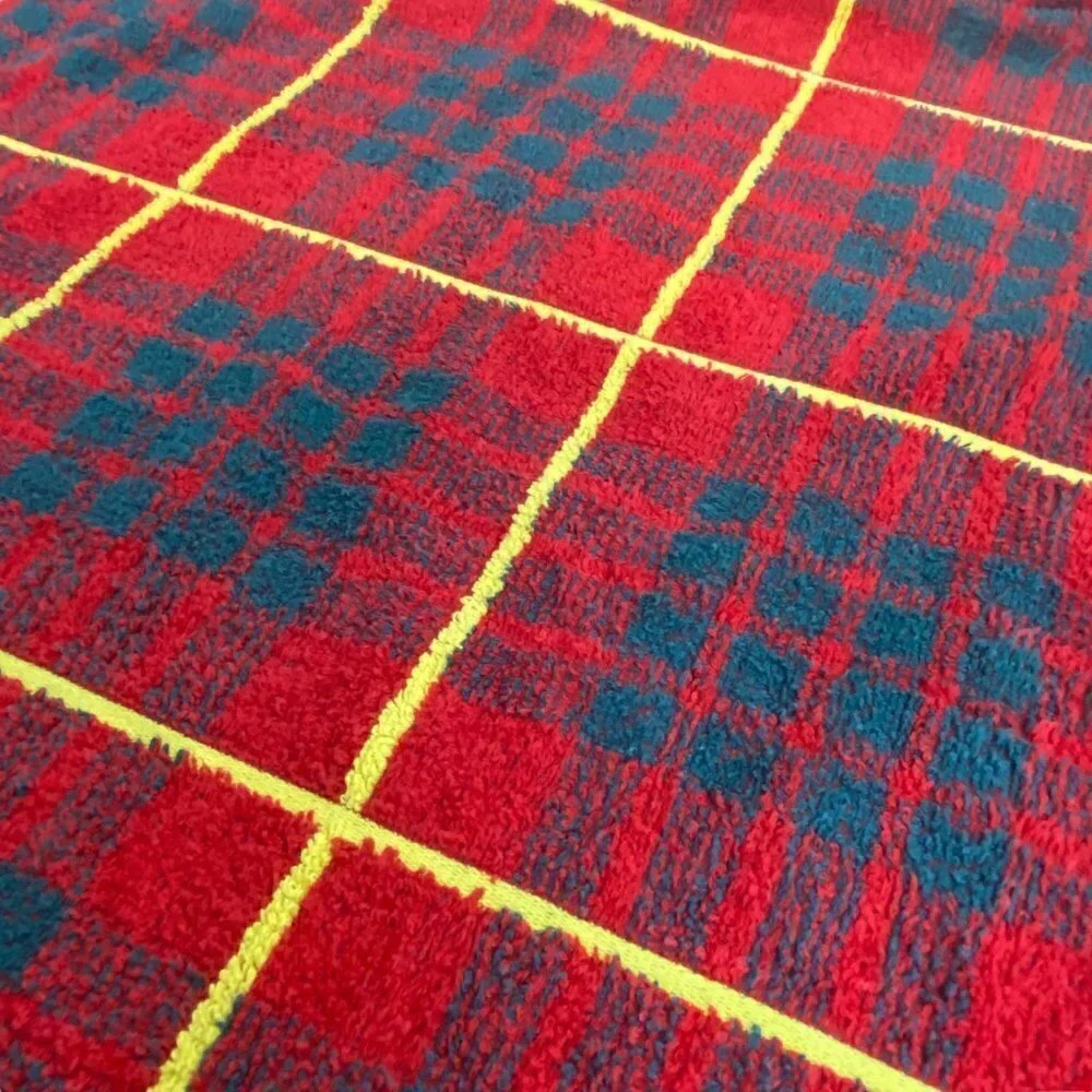 Vintage Plaid Towel Finley's Made in Scotland Holiday Red Green 21x38